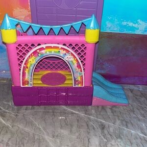 Barbie Bounce house part with slide and trampoline attached